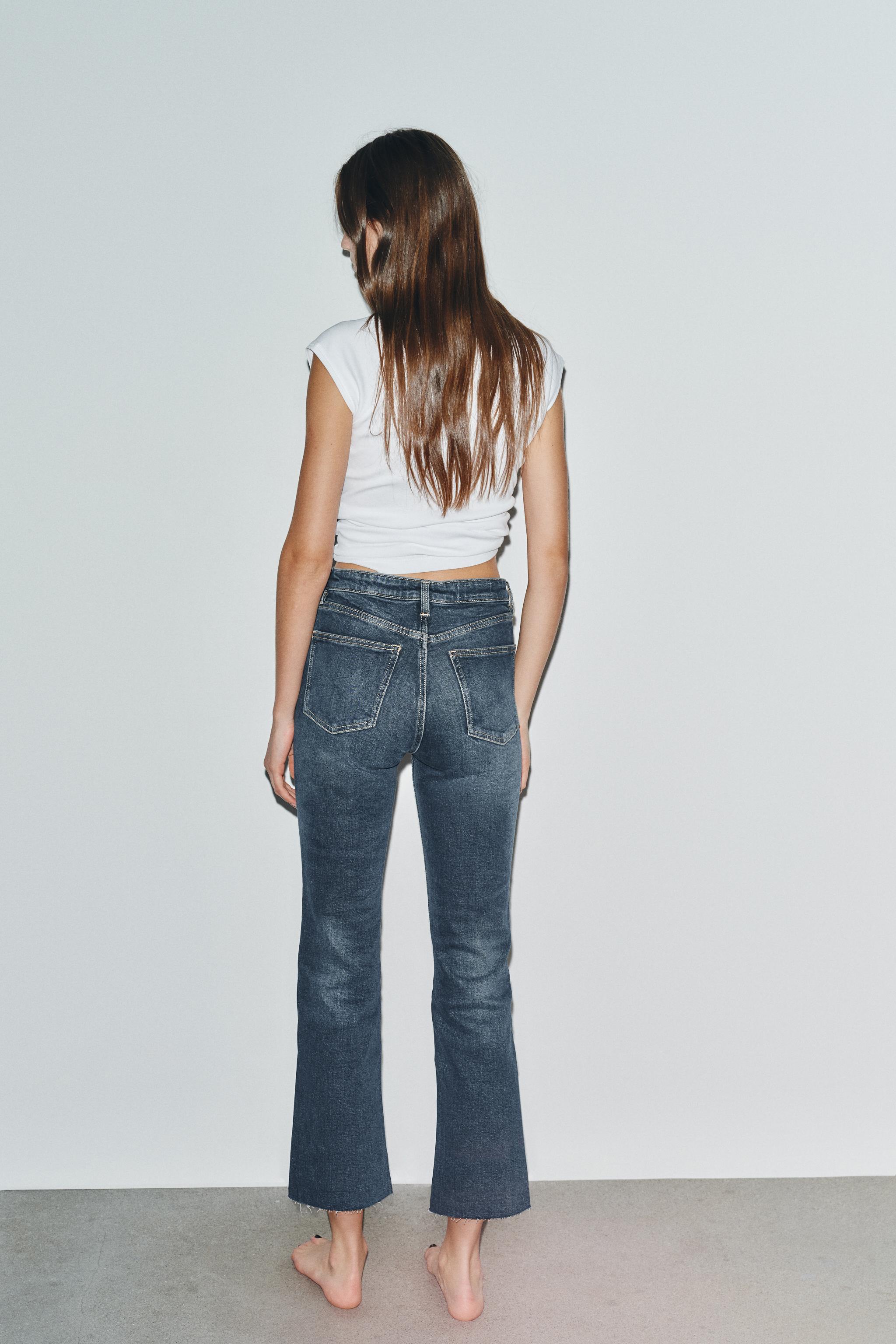 TRF HIGH-WAISTED CROPPED FLARE JEANS